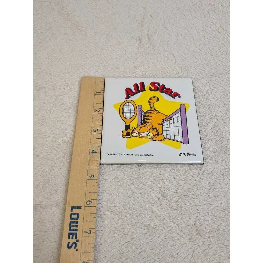 Garfield All Star Tennis Ceramic Photo Jim Davis Enesco 1978