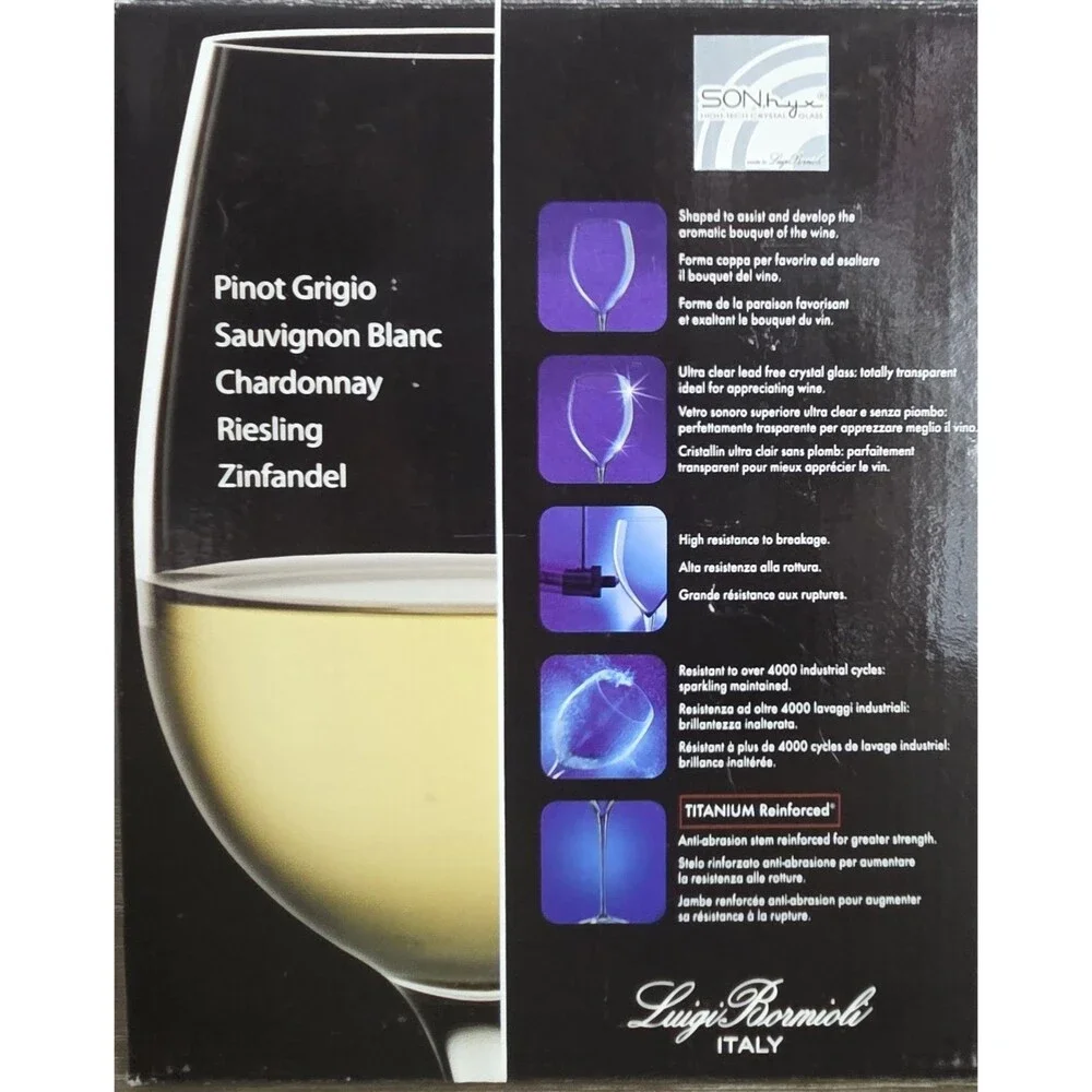 Luigi Bormioli Chardonnay 4 set 16.25oz Crystal Wine Glasses Event Wedding Party