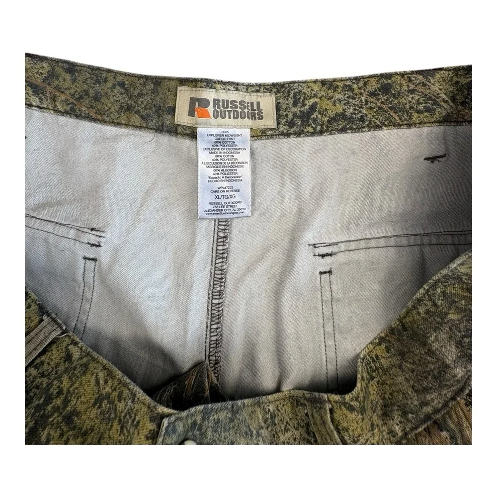 Russell Outdoors Camo‎ Cargo Hunting Pants Men's XL XLT Cotton Realtree