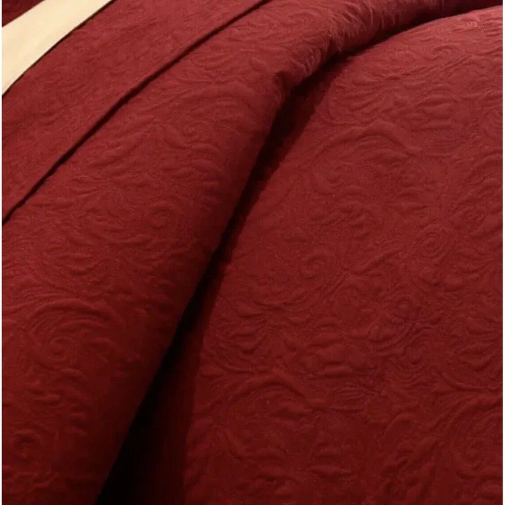 Patricia Nash Classic Tooled Red Queen Quilt Set 3Pcs‎ Reversible NWT