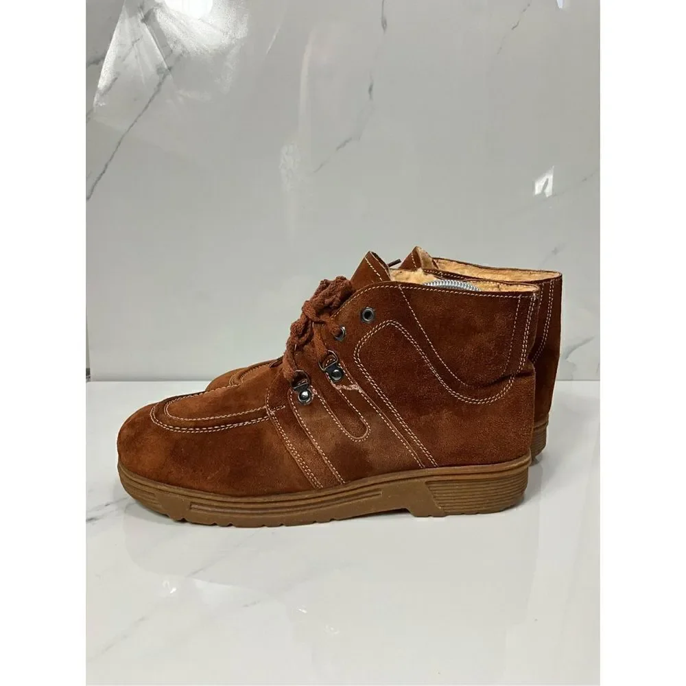 VINTAGE 50/60’s RARE J. S. RAUB Suede Sherpa lined shoes boots