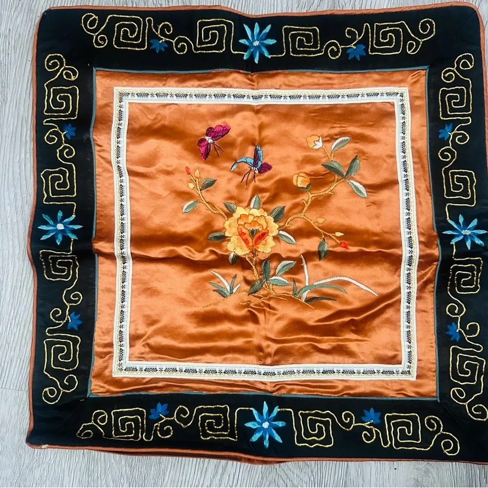 Vintage Dun Huang Beijing Embroidered Silk Pillow Cover 16