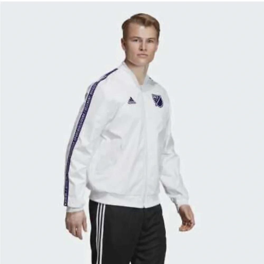 ADIDAS MLS Jacket All Star Game Full Zip Front, Zipper Pockets Like New! Size L