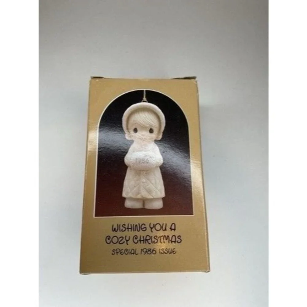 VTG 86s NWB Precious‎ Moments Christmas Ornament Wishing You A Cozy Christmas 3