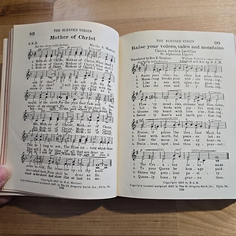 Vintage St. Gregory Hymnal & Catholic Choir Book 1947 Melody Edition Sheet Music