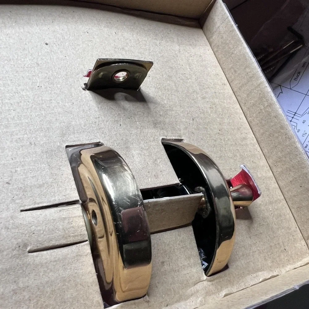 EZ-Set Solid Polished Brass Privacy Door Lever Set Interior BP-502TU-VA-US3