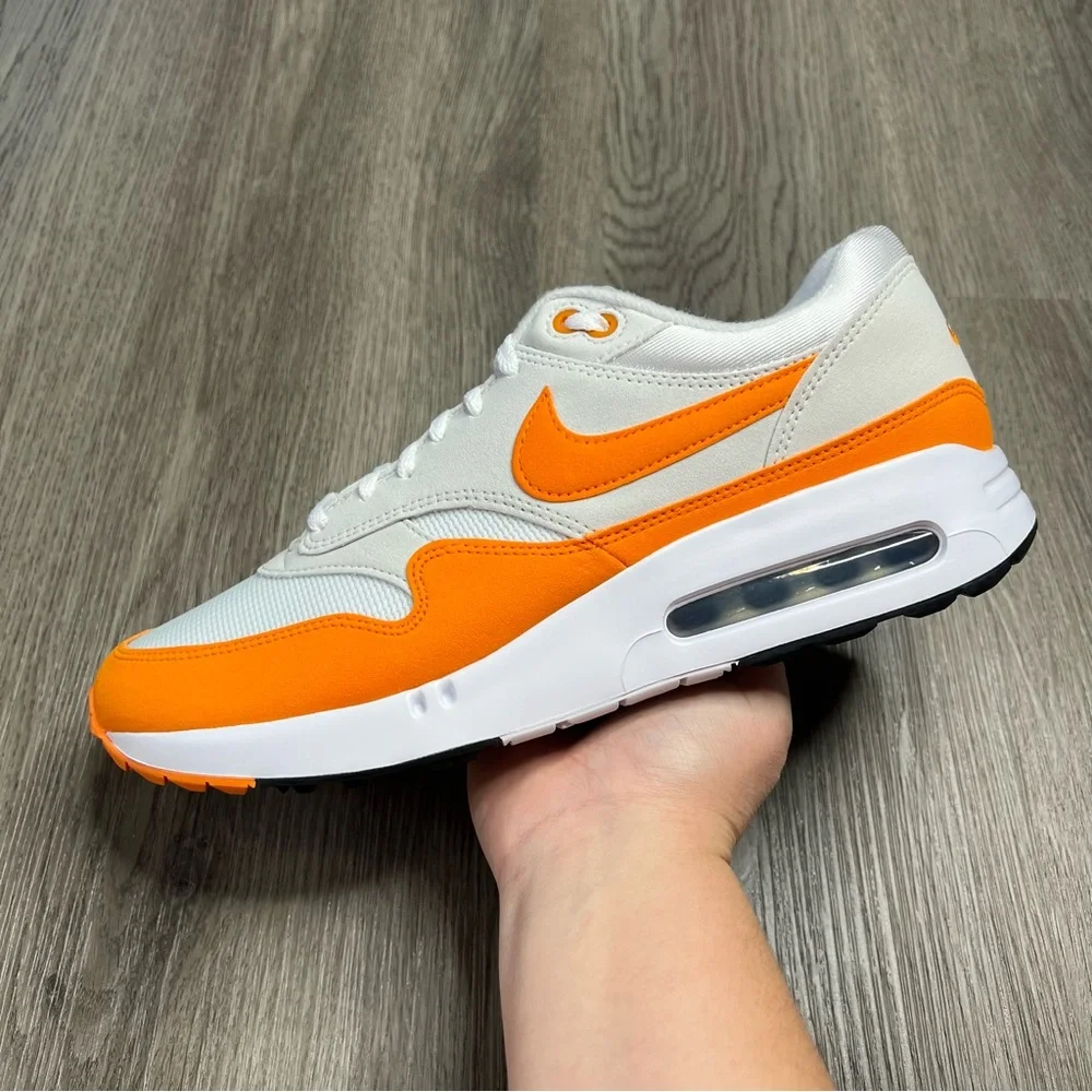 New Nike Air Max 1 ‘86 OG Mens Sz 11 Golf Shoes‎ White Ceramic Orange DV1403-118