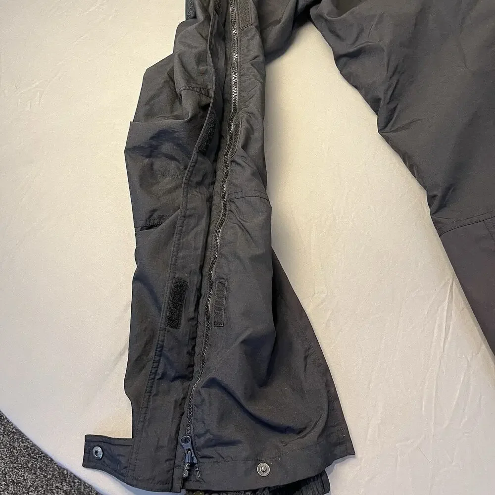 VINTAGE North Face FULL LENGTH SIDE ZIP Insulated Snow Pants Medium Black
