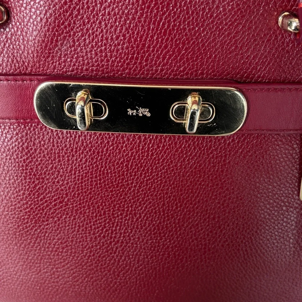Coach Swagger Carryall Colorblock Pebbled Leather Satchel Bag