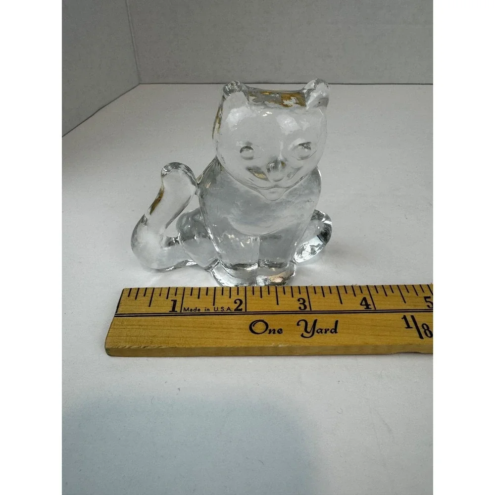 VTG Kosta Boda Zoo Series Bertil Vallien Clear Glass Cat Figurine Paperweight
