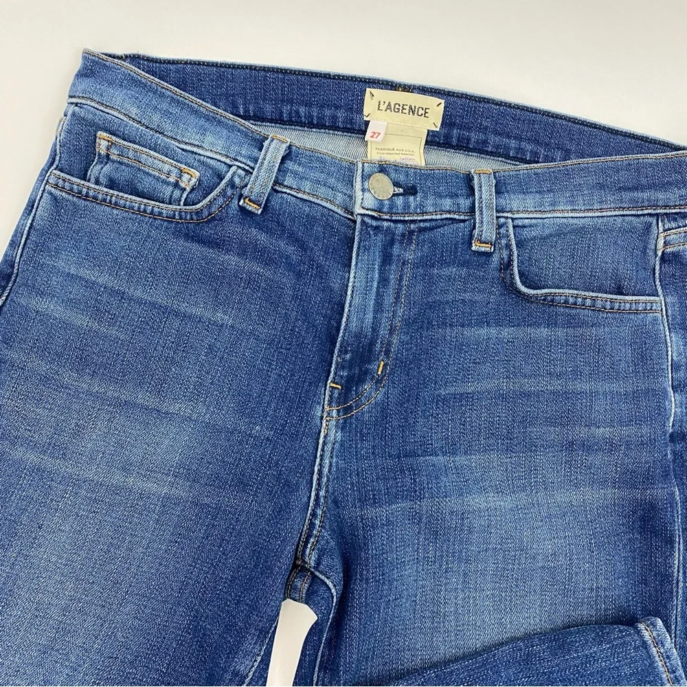 L’Agence Mon Jules The Perfect Fit Skinny Straight Jeans: Authentique Distressed