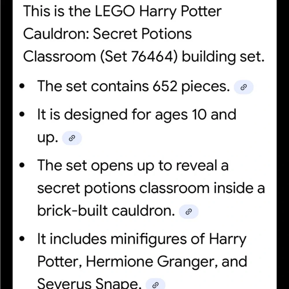 Lego includes detailed