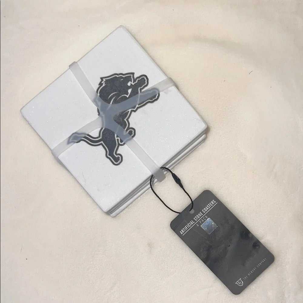 Detroit Lions Artificial Stone Coasters – 4 Pack‎ – NWT
