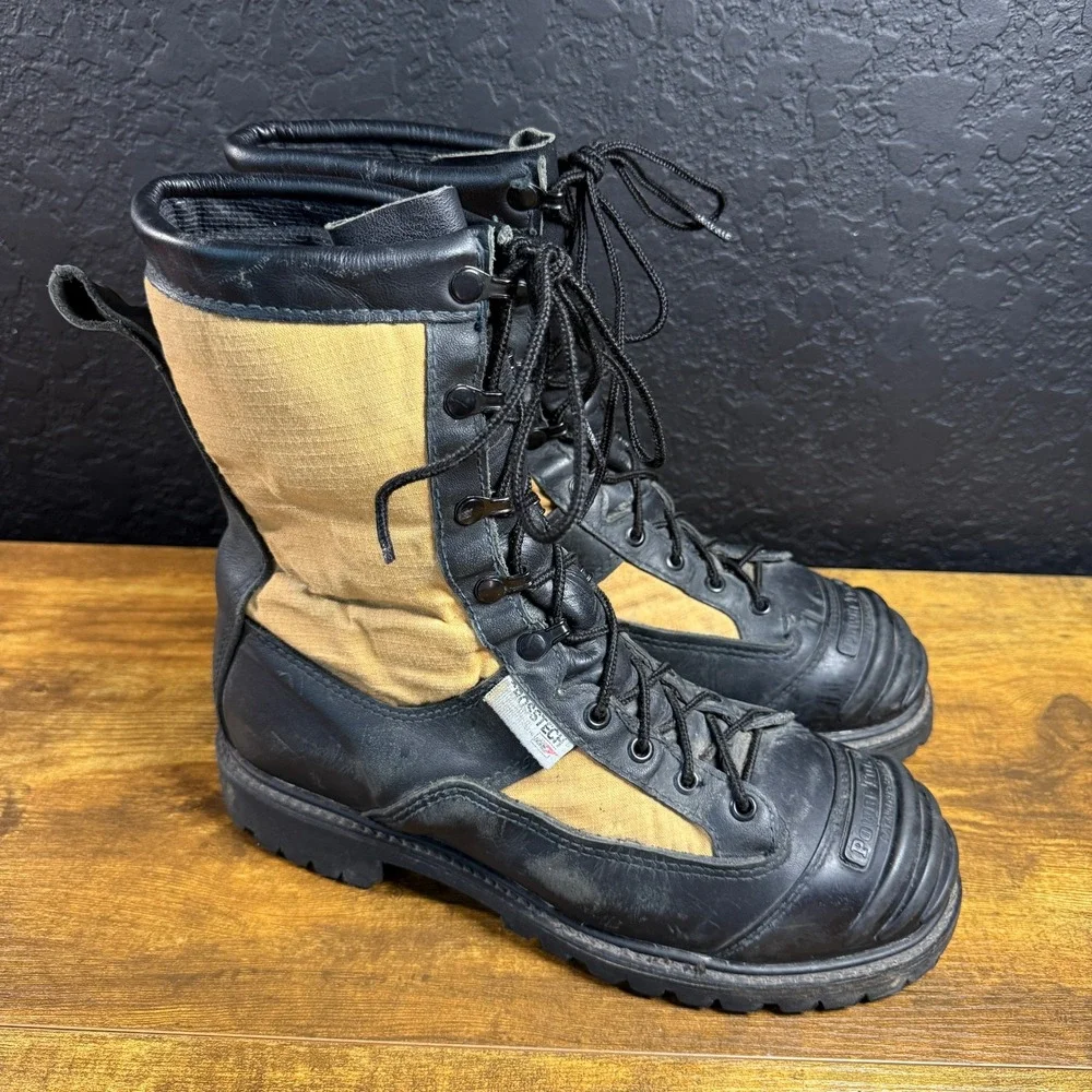 Crosstech PowerToe 6000 Black‎ Tan Leather Cordura Tactical Boots Mens 8.0 EE