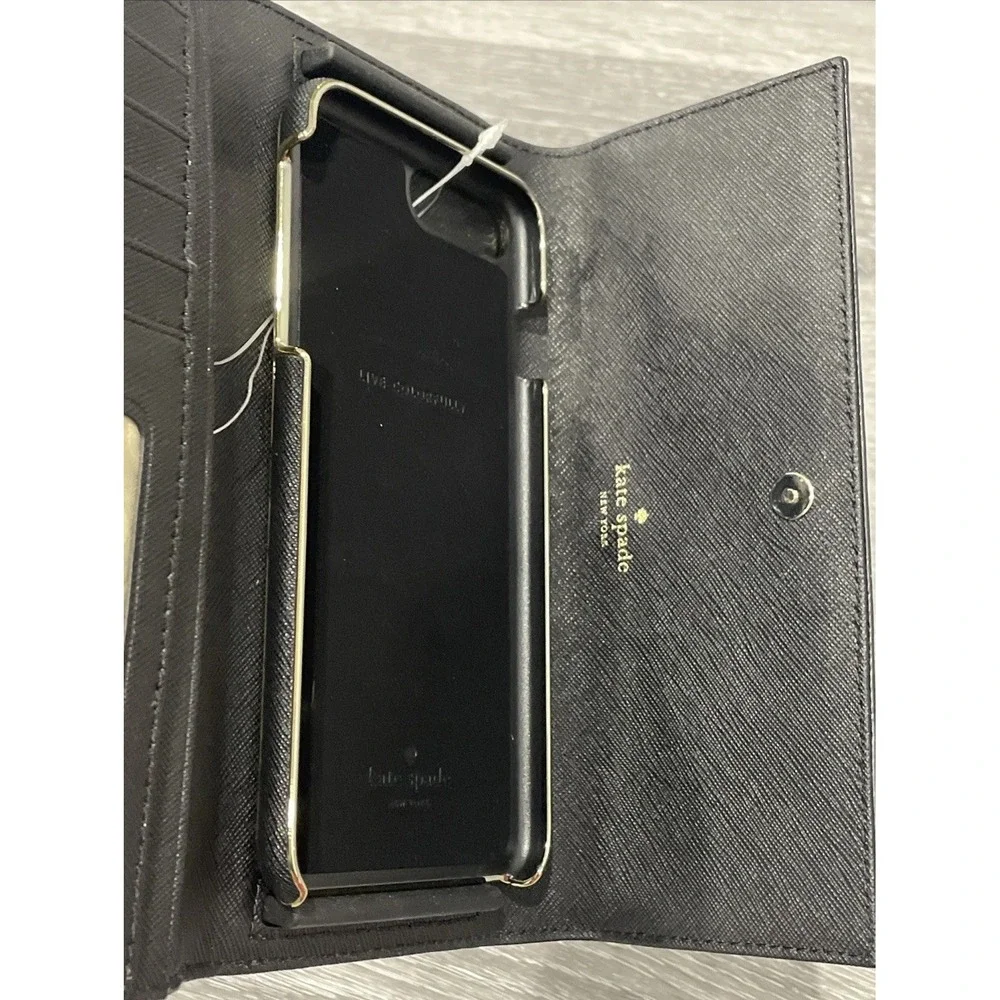 Kate Spade Leather Wallet Black With Phone‎ Holder NWOT