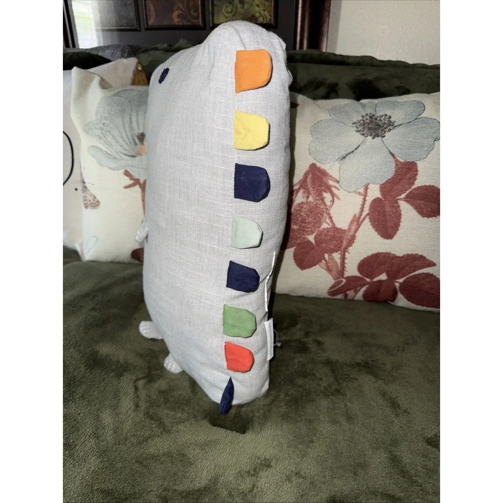 Pottery Barn Kids Dino Color Scales Pillow Cotton Chambray Accent No Lights