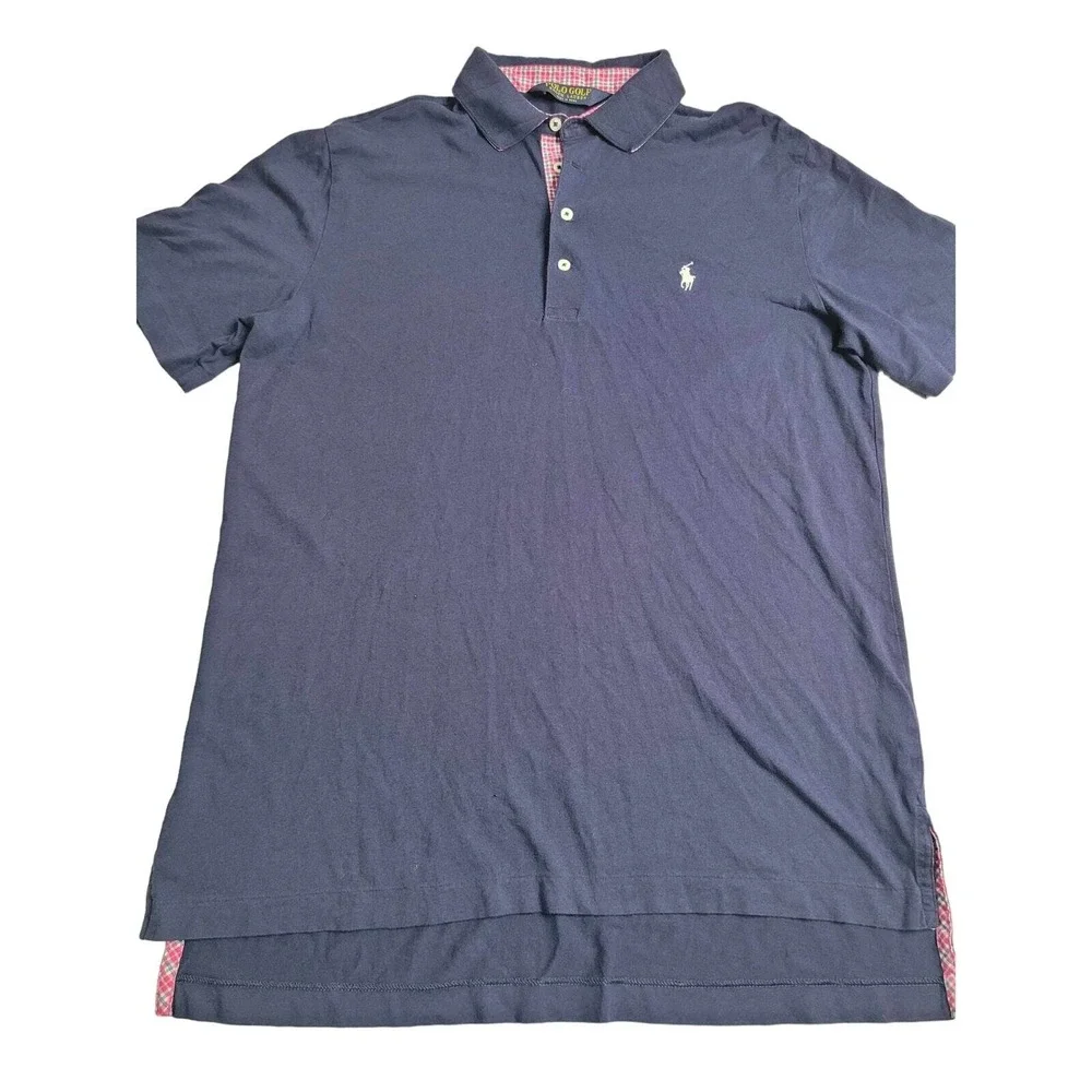Polo‎ Golf by Ralph Lauren Navy Polo Shirt Size Medium Preppy Short Sleeve