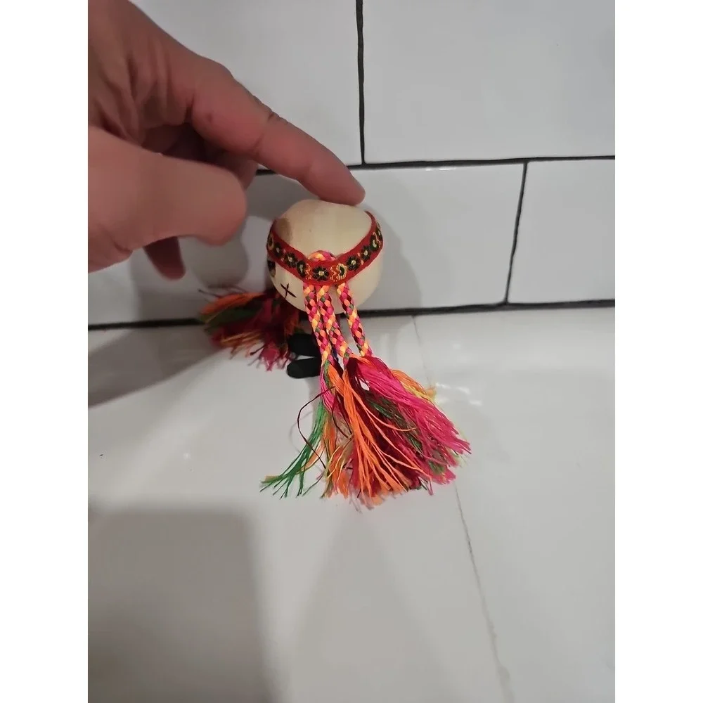 Pier 1 Crazy Heads Wooden Eco Friendly Rasta Figure Magnet Rare VTG Dark Whimsy