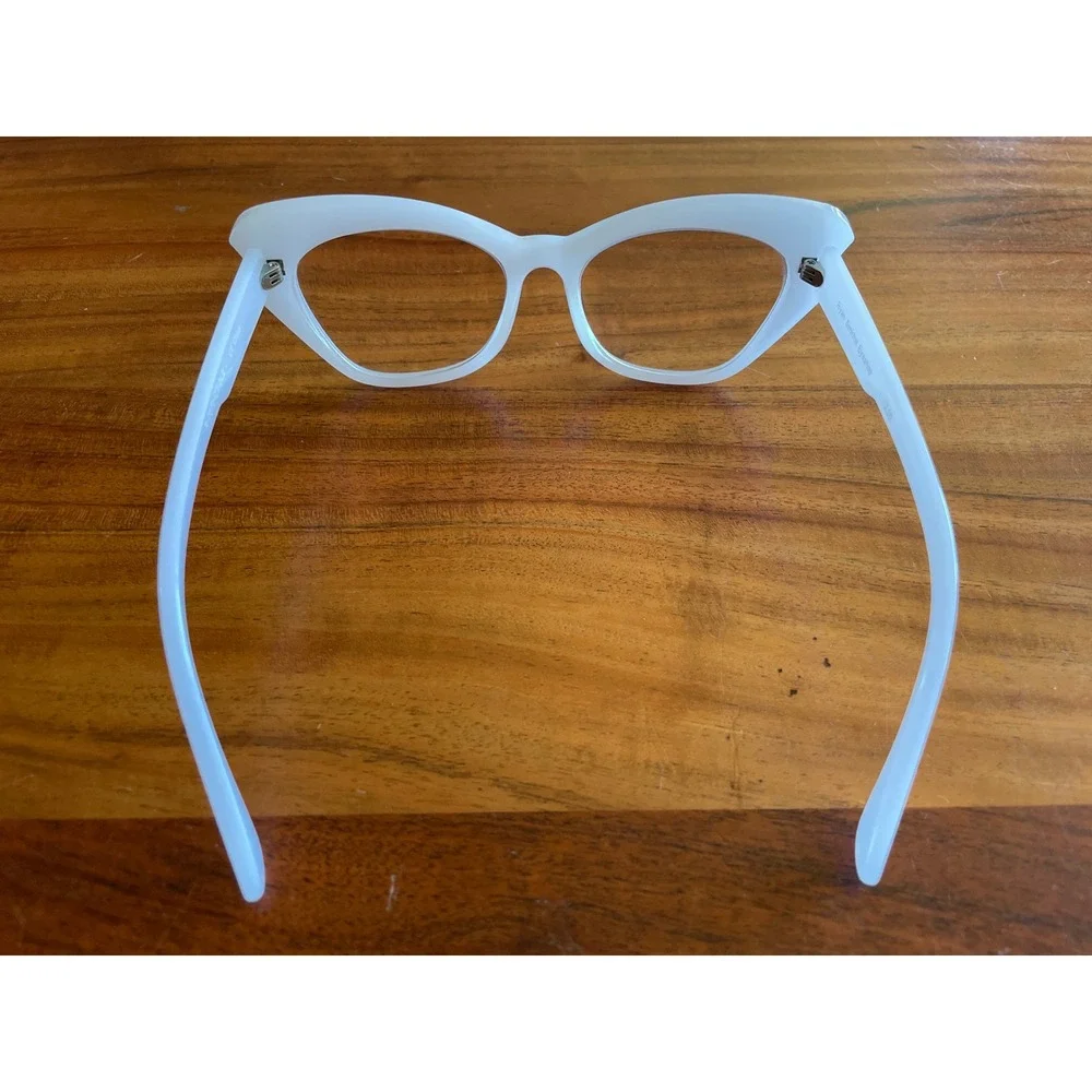 Ryan Simkhai Eyeshop White Cat Eye Reading Glasses +2.50 R-7072-C3-BLB