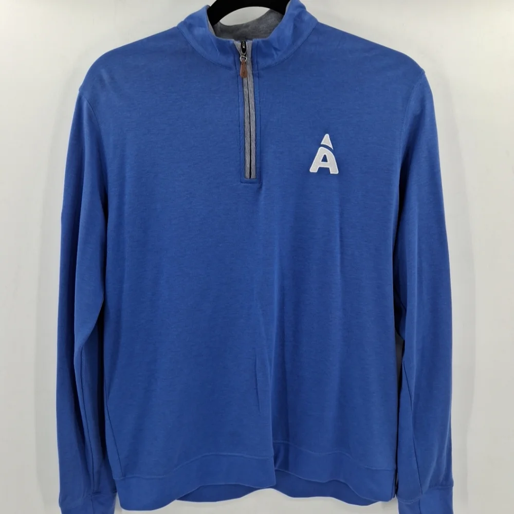 Johnnie-O Mens Large‎ Blue Quarter Zip Pullover Sweater