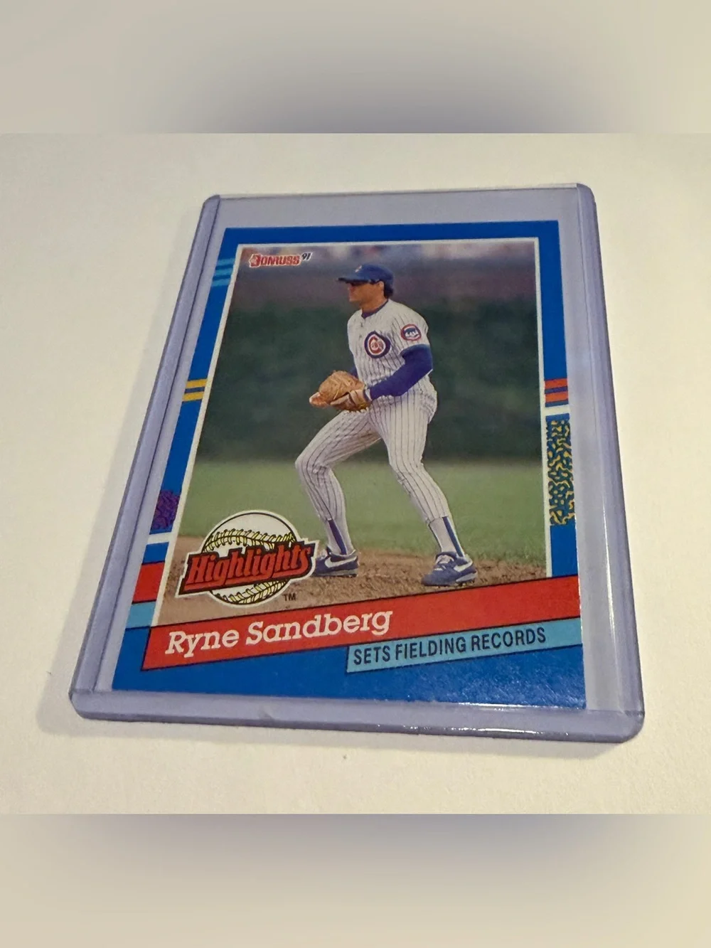 Ryne Sandberg 1990 Donruss Highlights Error Card Baseball Card Vintage