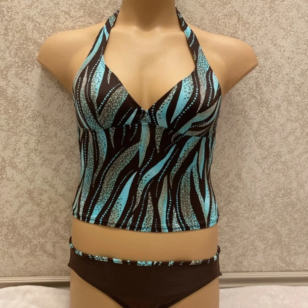 St. John's Bay Aqua and Chocolate Bikini