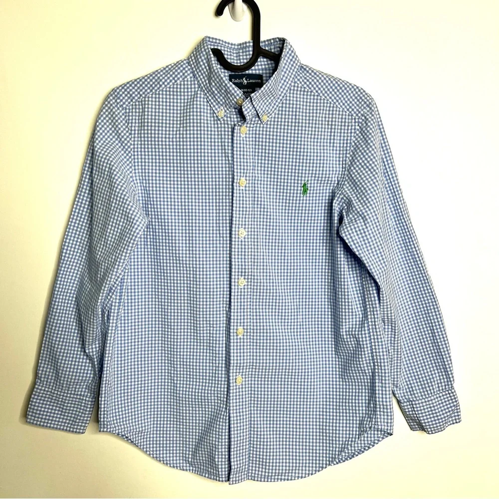 Ralph Lauren Performance Gingham Poplin Button Down Long Sleeve Shirt