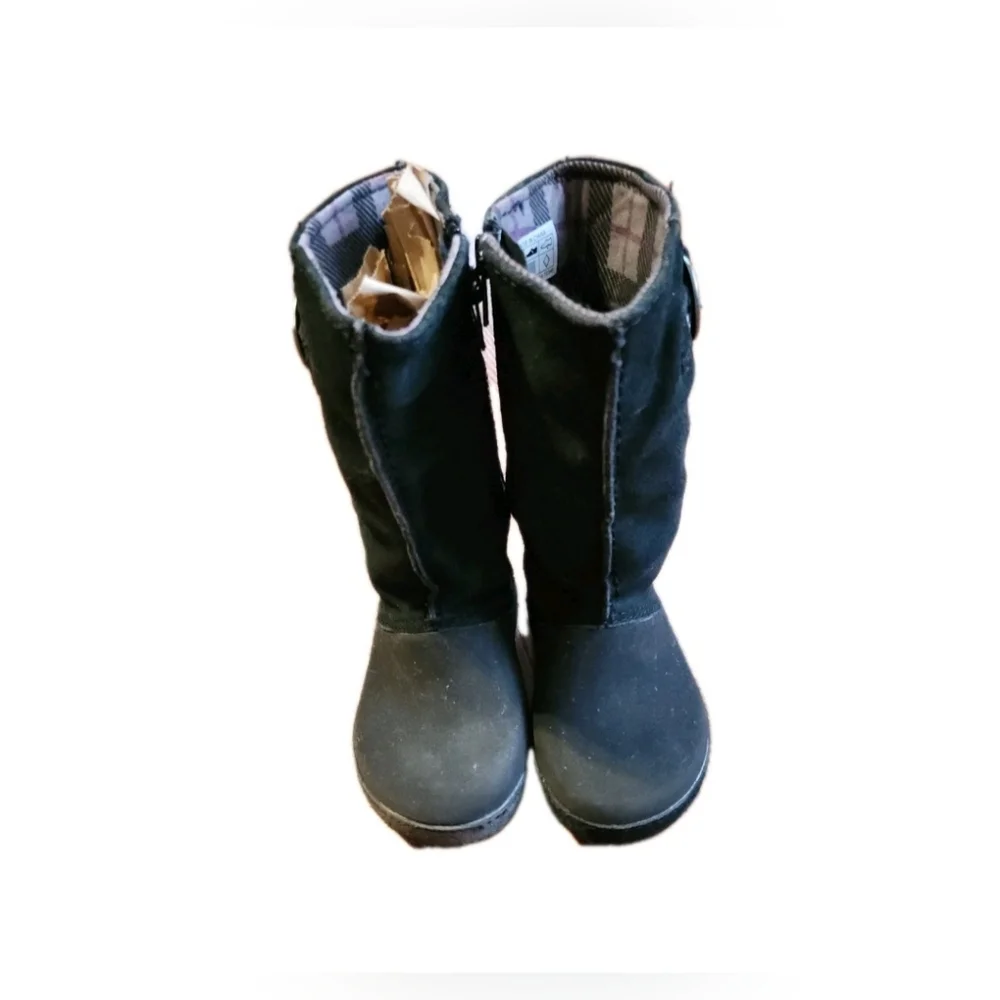 Crocs Black Buckle Boots Zip‎ Up Little Kids Girls Size C10 Winter Preppy
