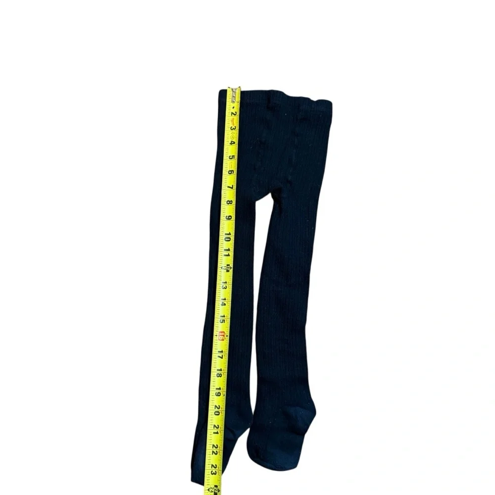 Girls Black Cotton Blend Tights Size 7-8 Years