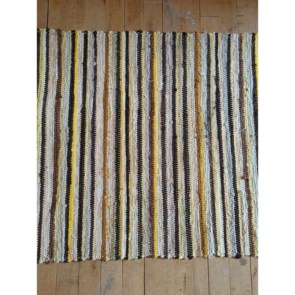 Antique Imported Swedish Hand Made Rag Rug Runner (26‎ x 188