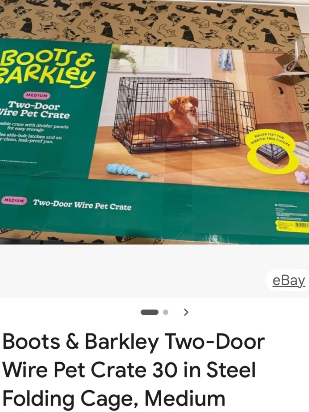 The Boots & Barkley Wire Collapsible Dog Crate (medium) NIB