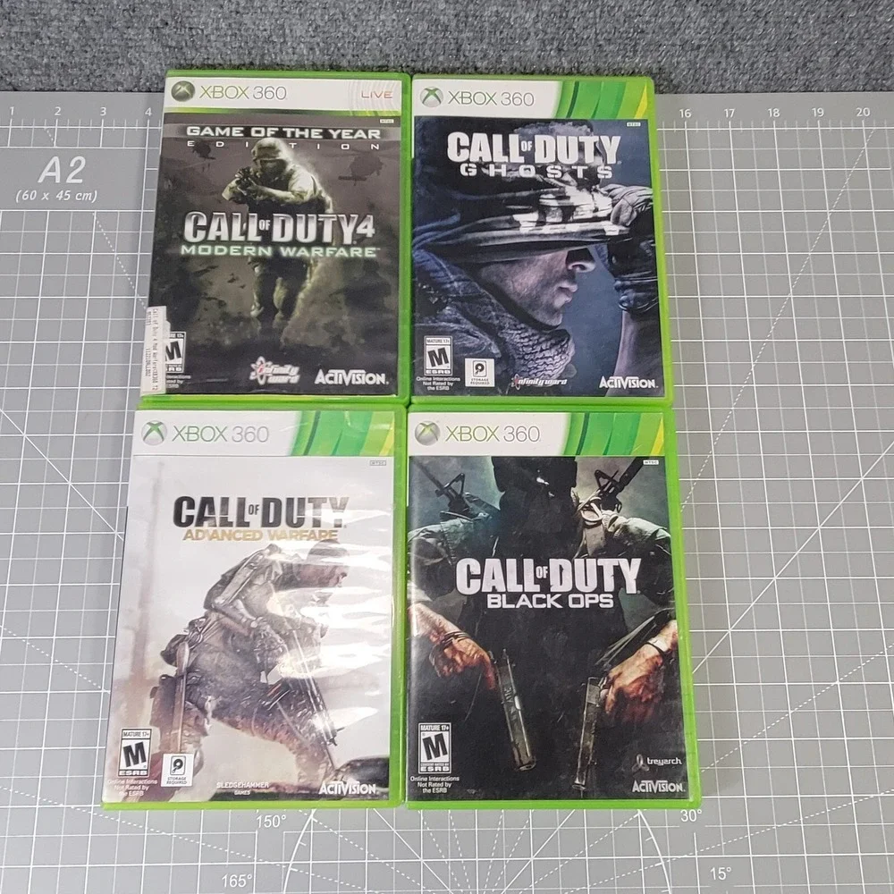 Call of Duty Microsoft Xbox 360 Lot 4 Ghosts Modern & Advanced Warfare Black Ops