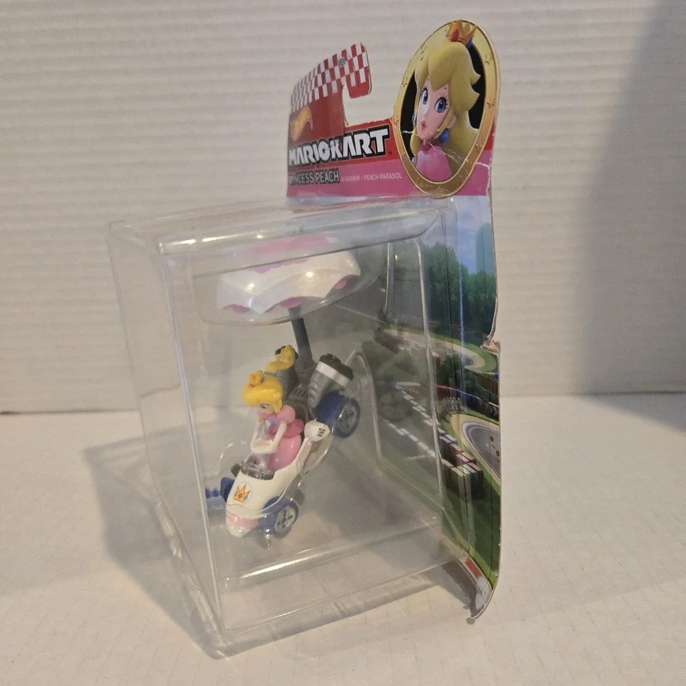 NEW! Hot Wheels Mario‎ Kart PRINCESS PEACH B-Dasher with Peach Parasol 2021