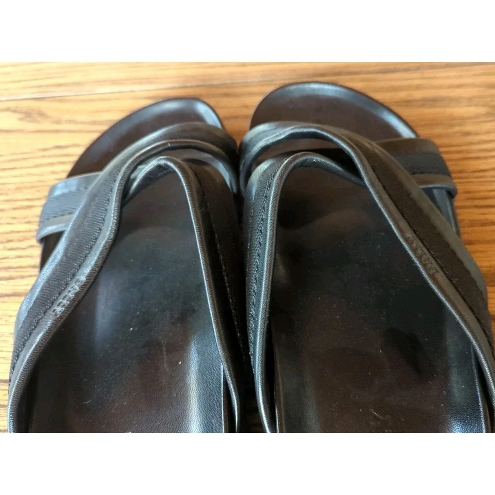 Bally Sandals Men US 12 E Black Leather Slides Slip On Comfort Italy Resort