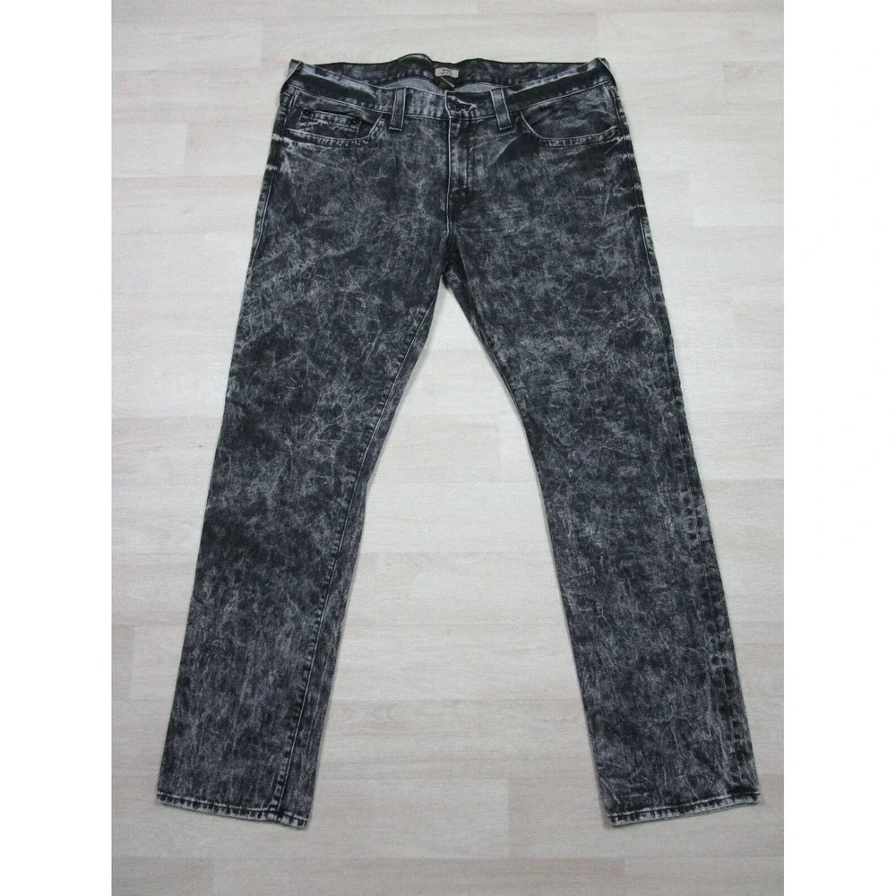 True Religion Men's Designer Jeans - Geno Relaxed Slim USA Black Size 41x33.5