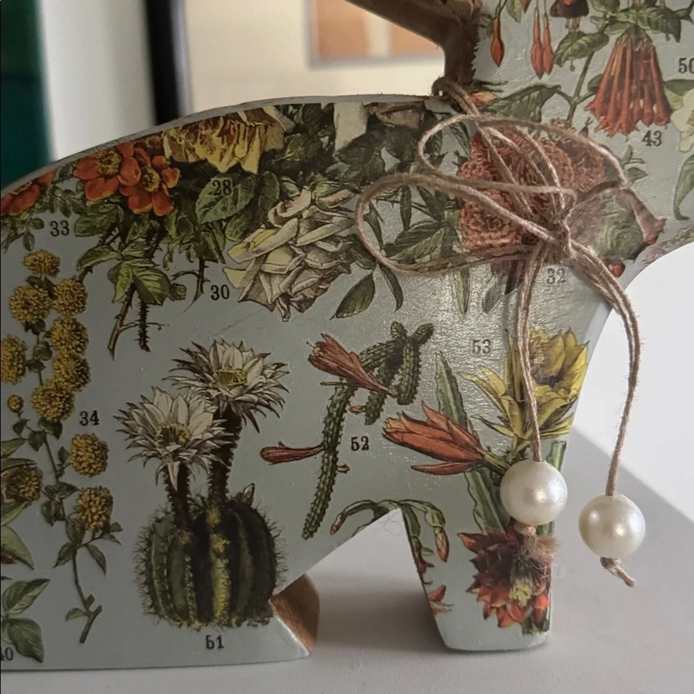 Wooden Decorative Floral Bunny
