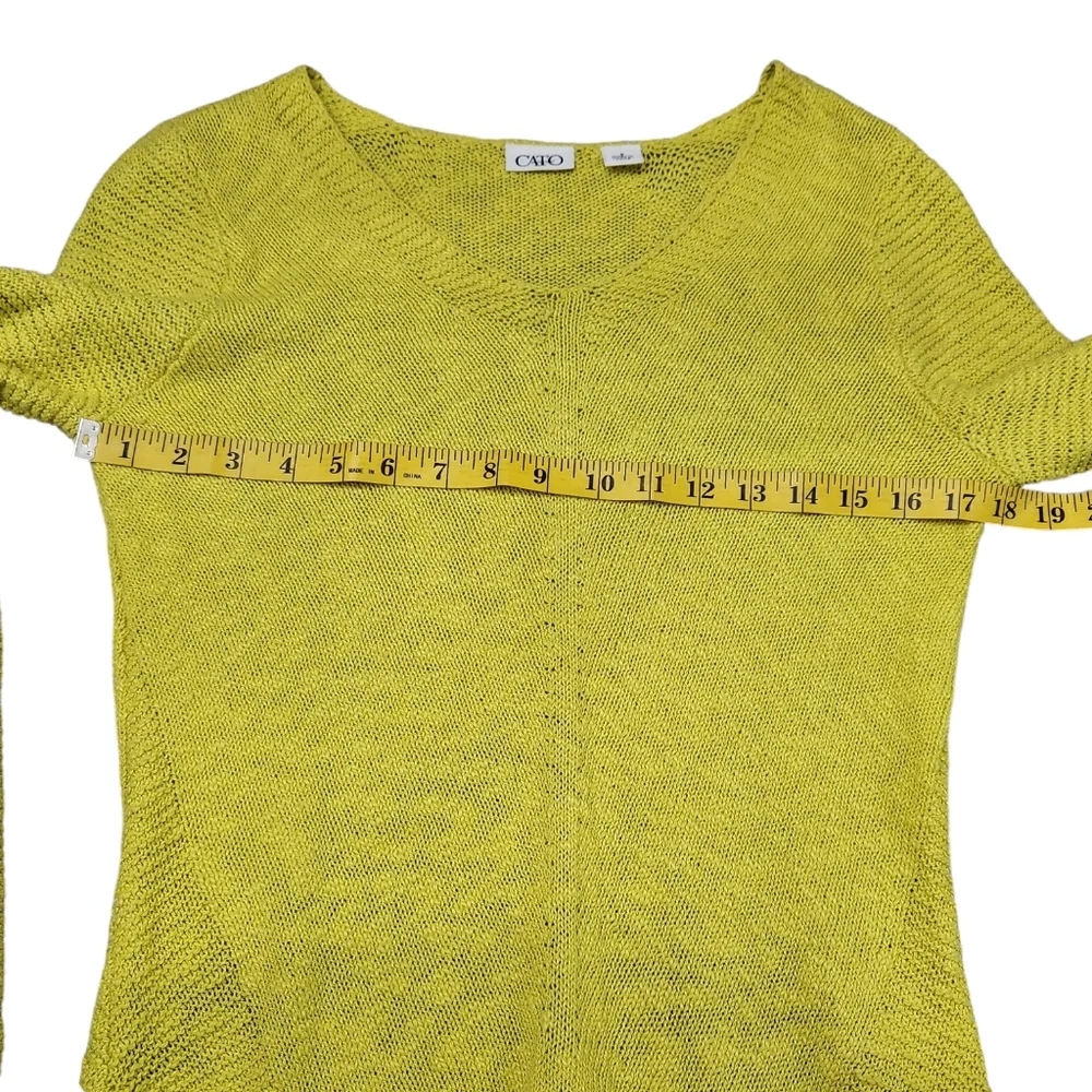 Cato Layered Look Chartreuse Yellow Sweater Black/Green/white Minidress S