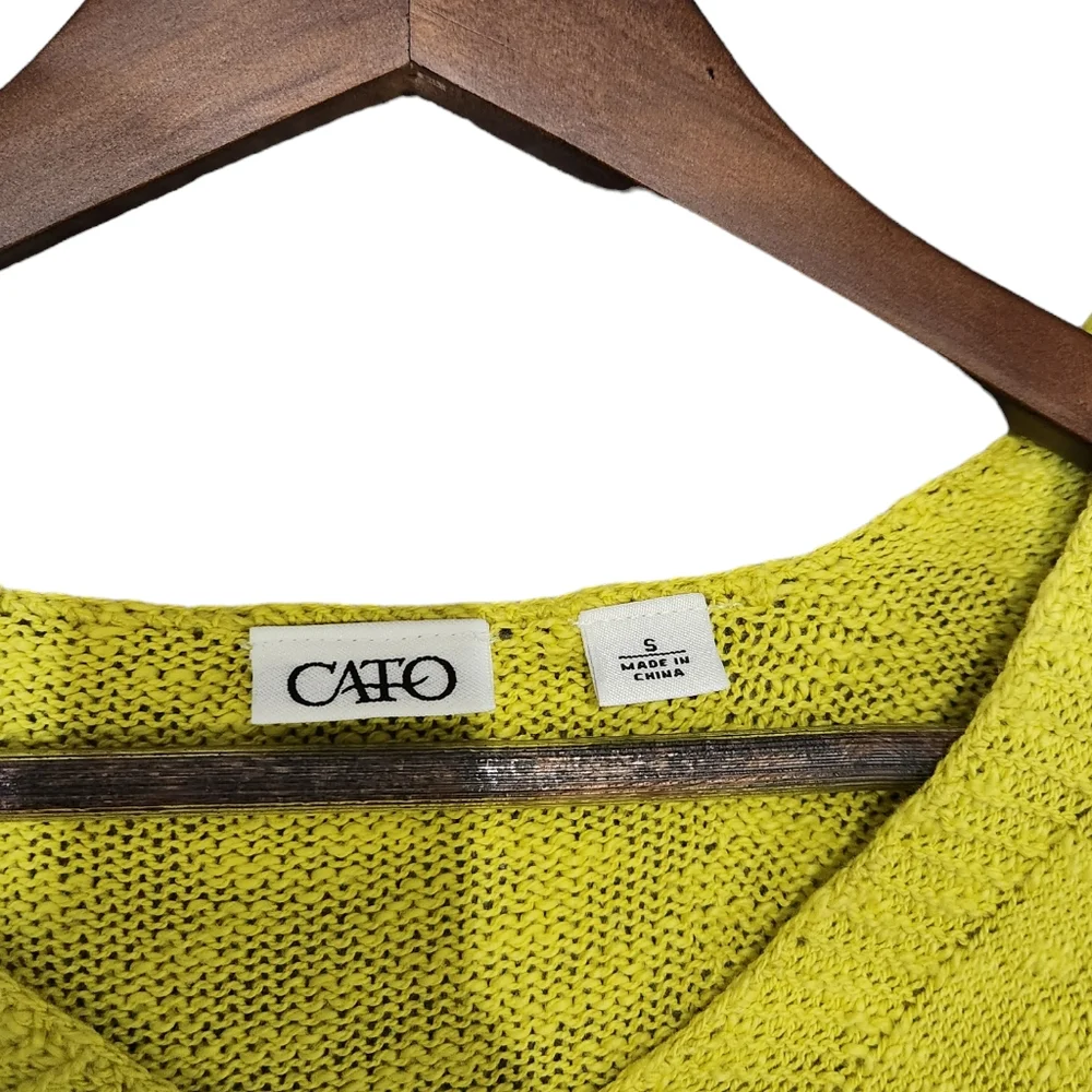 Cato Layered Look Chartreuse Yellow Sweater Black/Green/white Minidress S