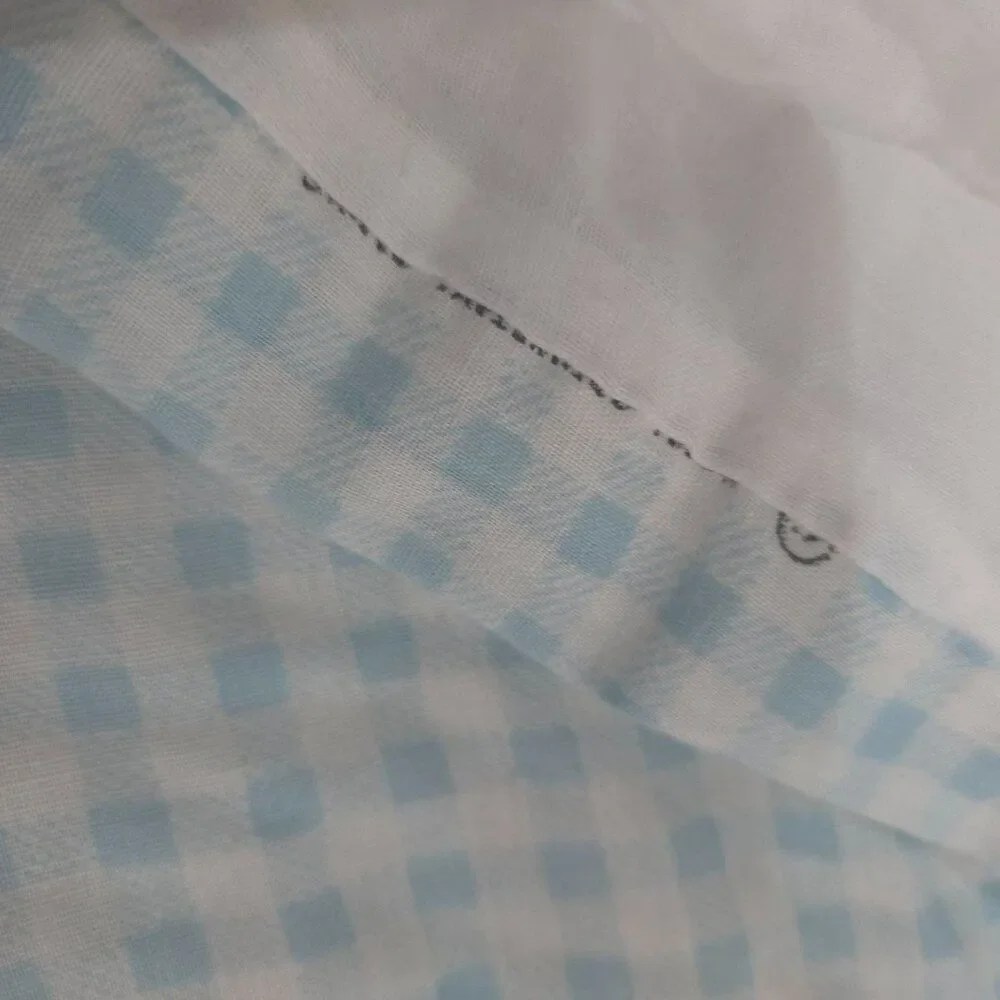Vintage 70s Petticoats and Pantaloons Blue Gingham Quilt Comforter Full Size