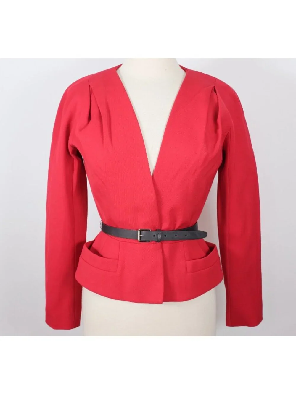 Christian Dior Paris 38 US 6 Bar Jacket red belted
