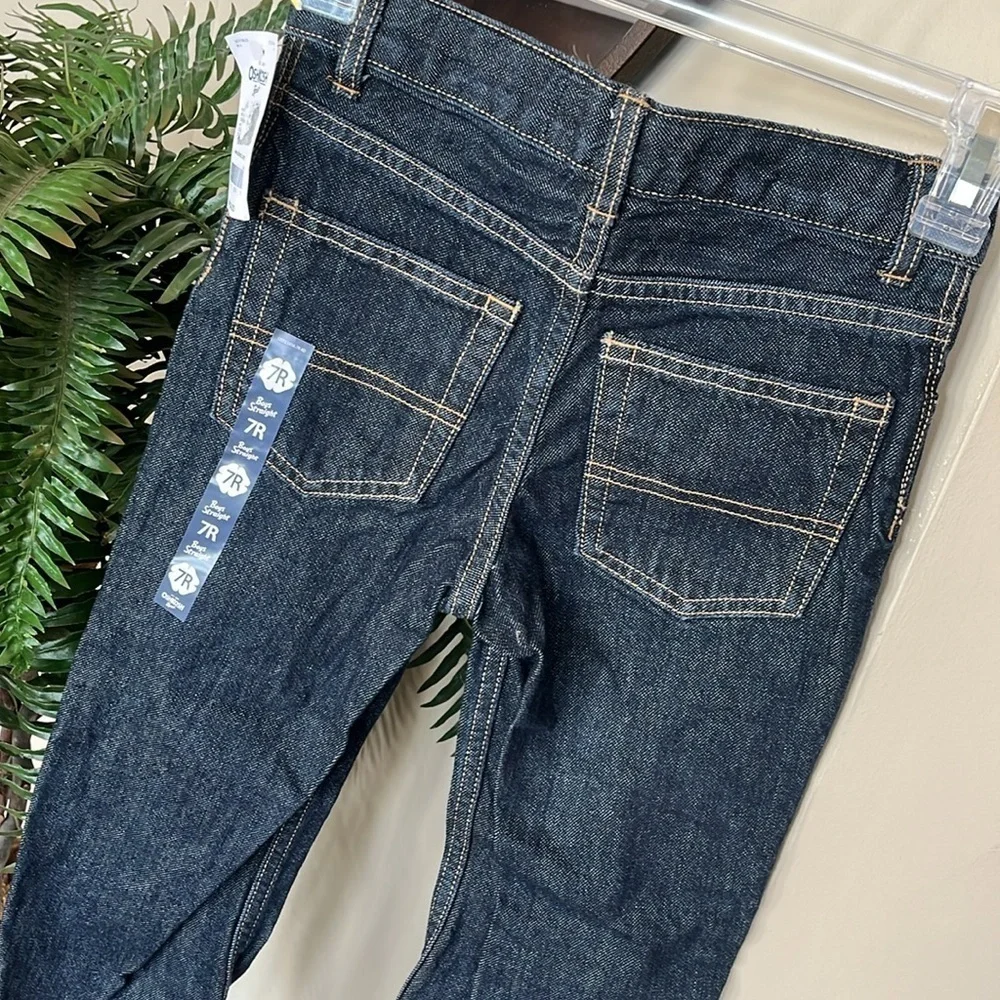 Brand New OshKosh B'Gosh Straight Jeans Dark Wash Denim Adjustable Waistband