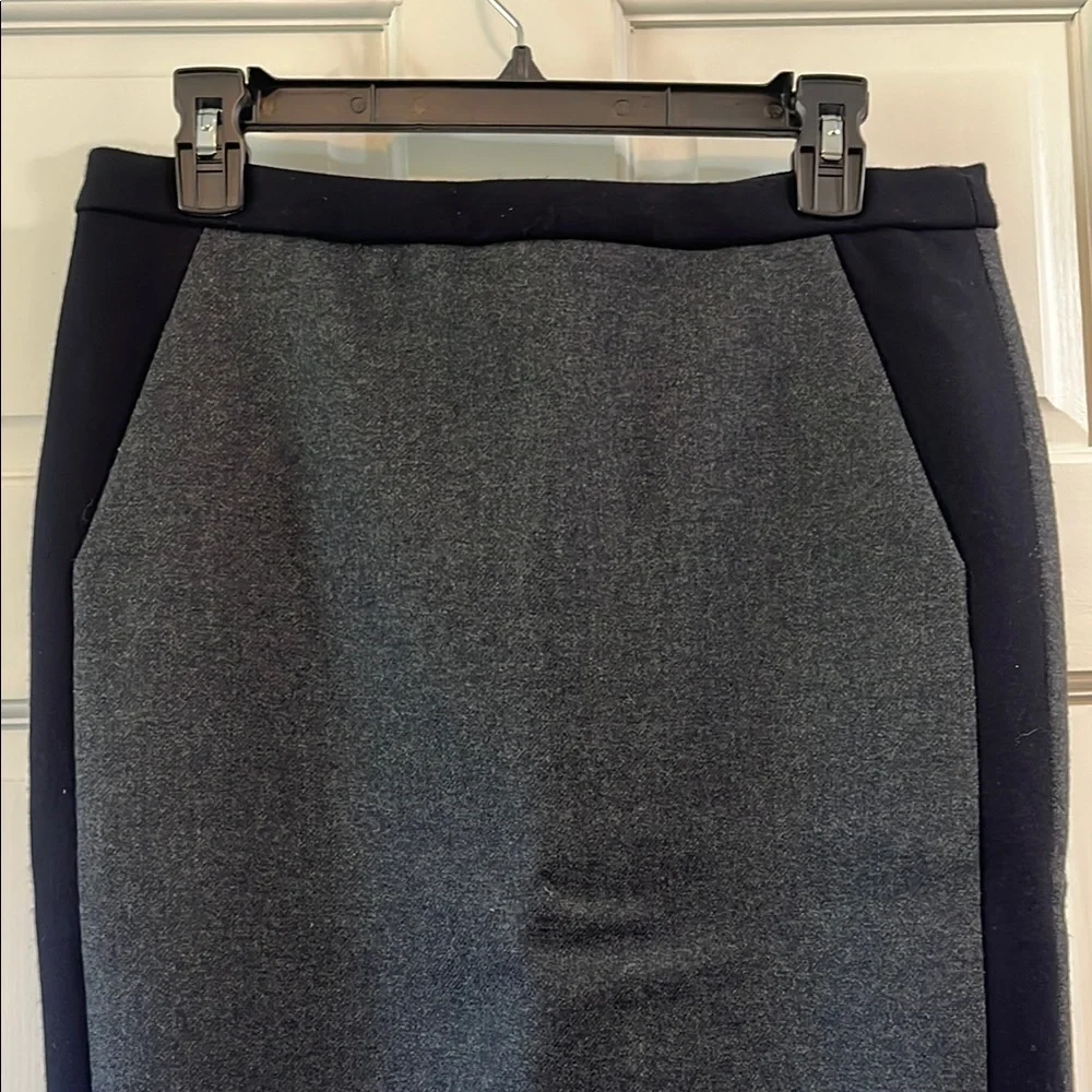 J. Crew No. 2 Pencil Gray Black Knee-Length Wool Skirt - Size 4