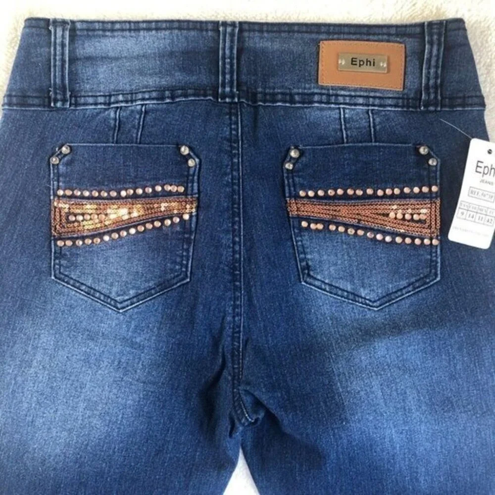 Ephi Jeans Women's Jeans Butt Lifter Technology Embellished Jeans High Waist 31