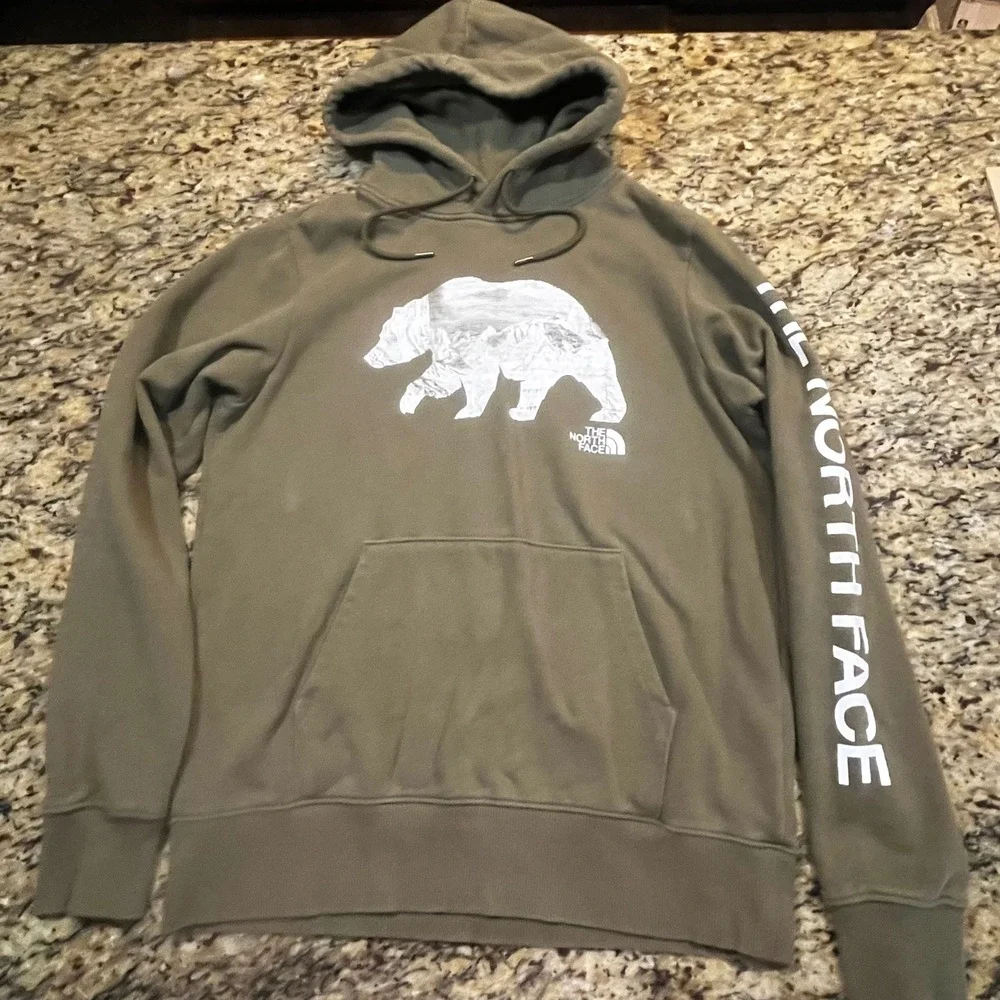 The North Face Mens California Bear Mountain Hoodie Olive Green Small