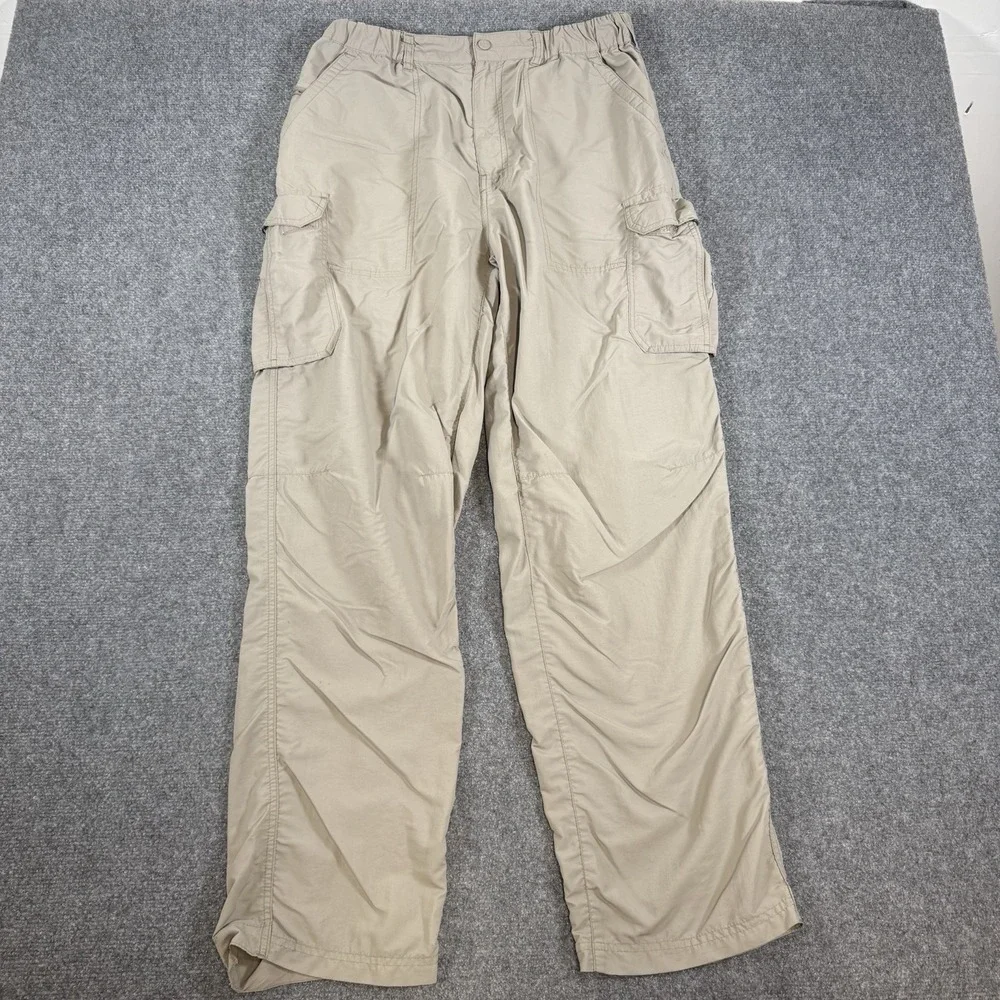 REI Pants Mens Large (Fits 30x31) Tan Beige Cargo Nylon UPF‎ 50+ Hiking Outdoors