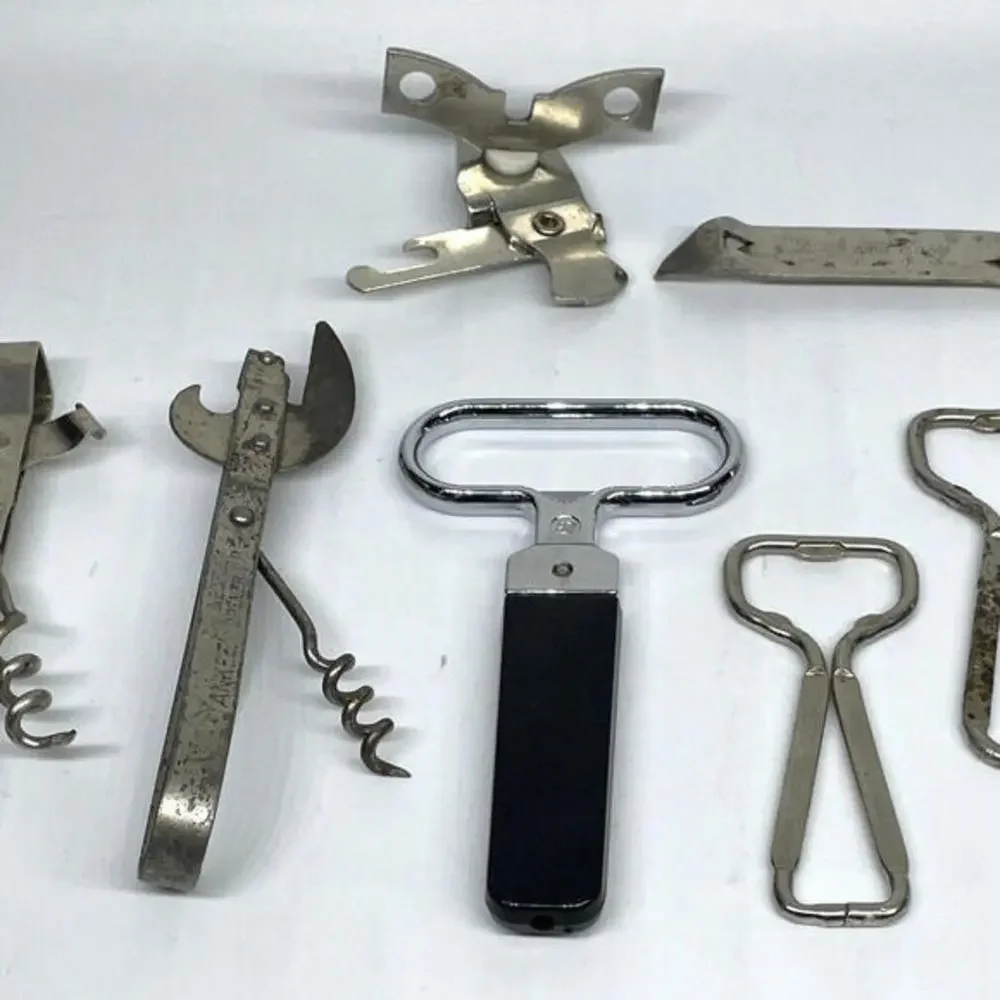 Vintage Lot of 7 Beer Can Bottle Openers Olympia Ecko Vaughan FGB Yankee‎