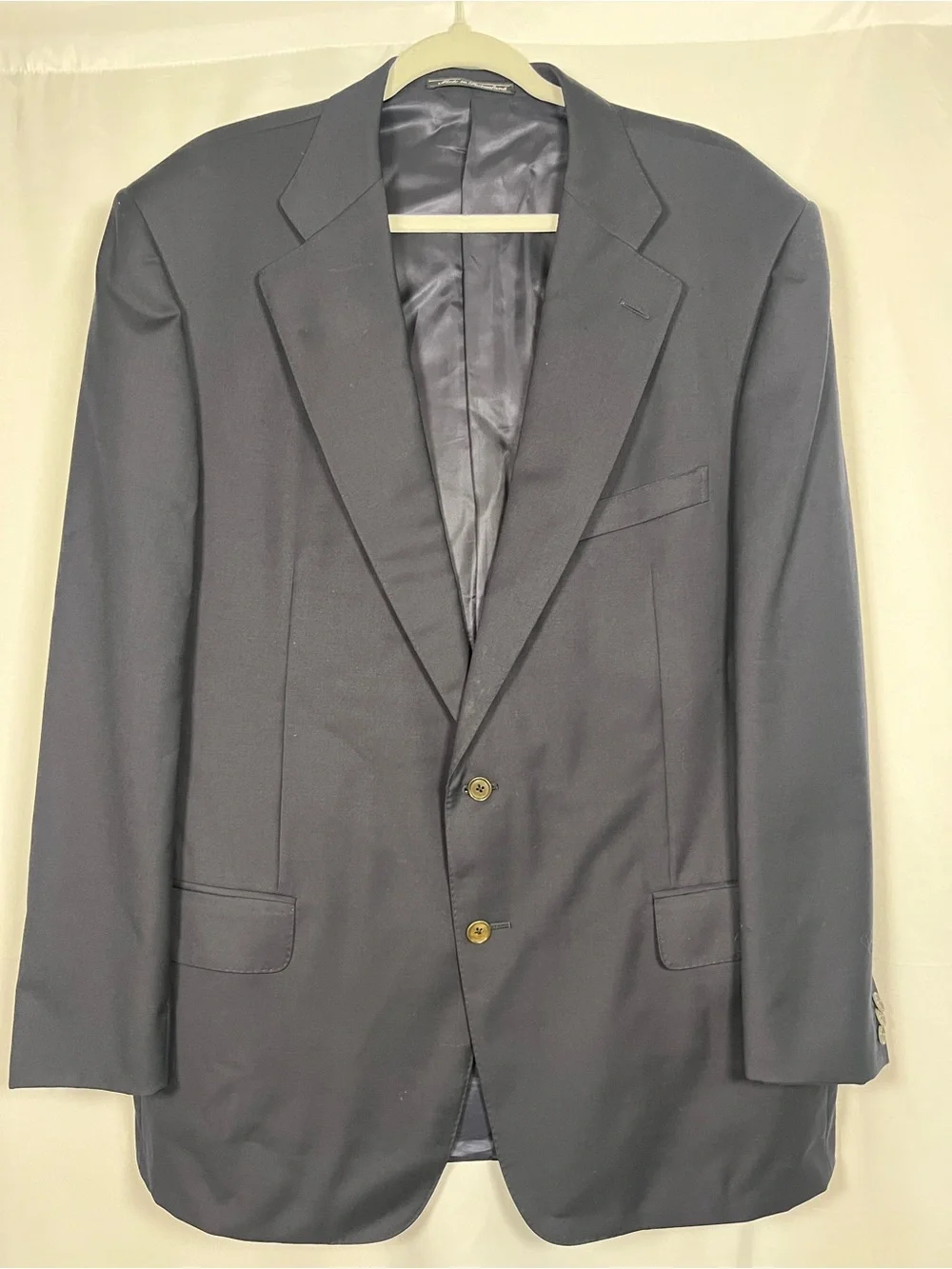 Ermenegildo zegna vintage fine worsted super 100s wool black blazer size 56