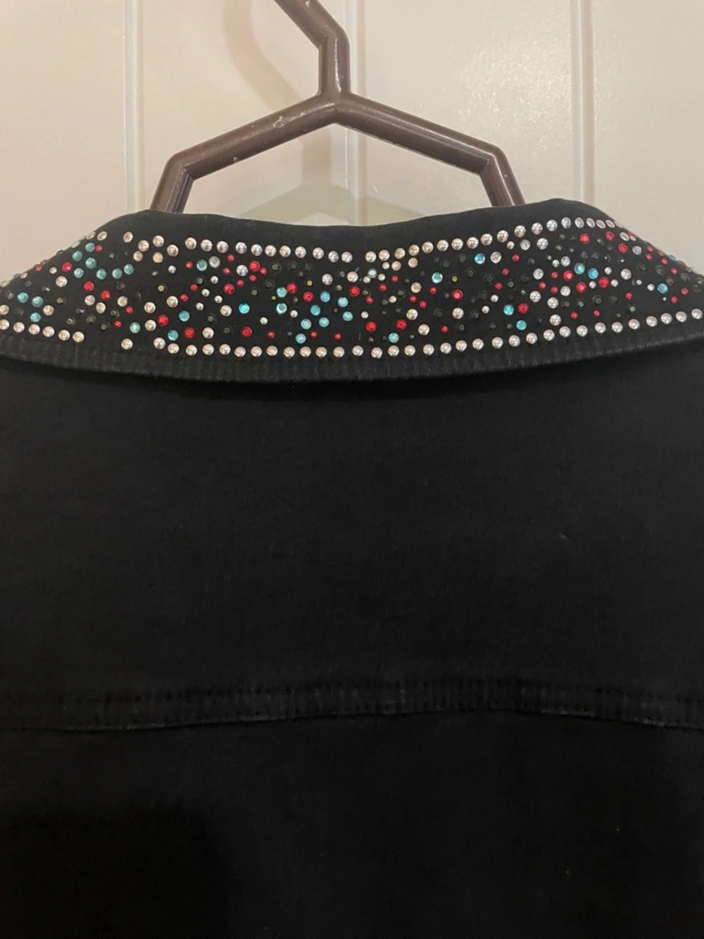 Mirasol XL black embellished jean jacket