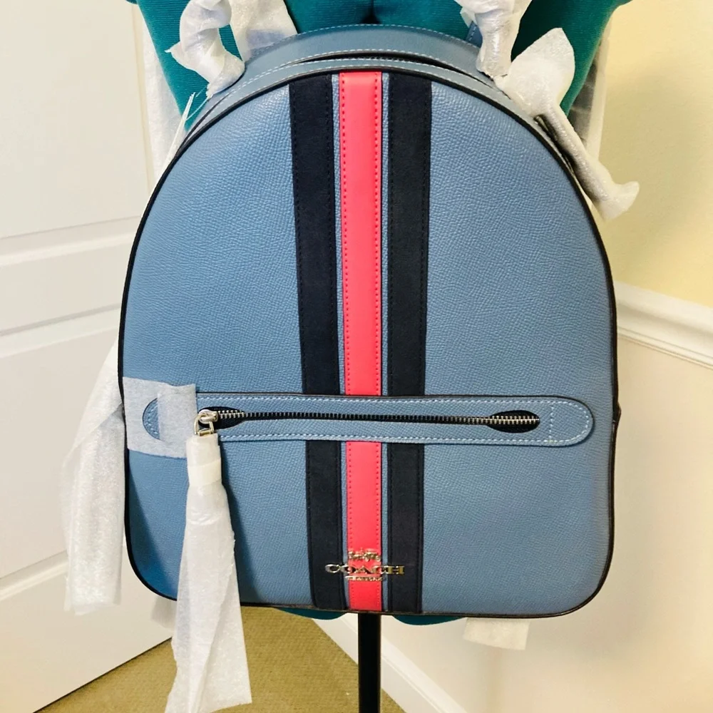 NWT COACH JORDYN BACKPACK WITH VARSITY STRIPE