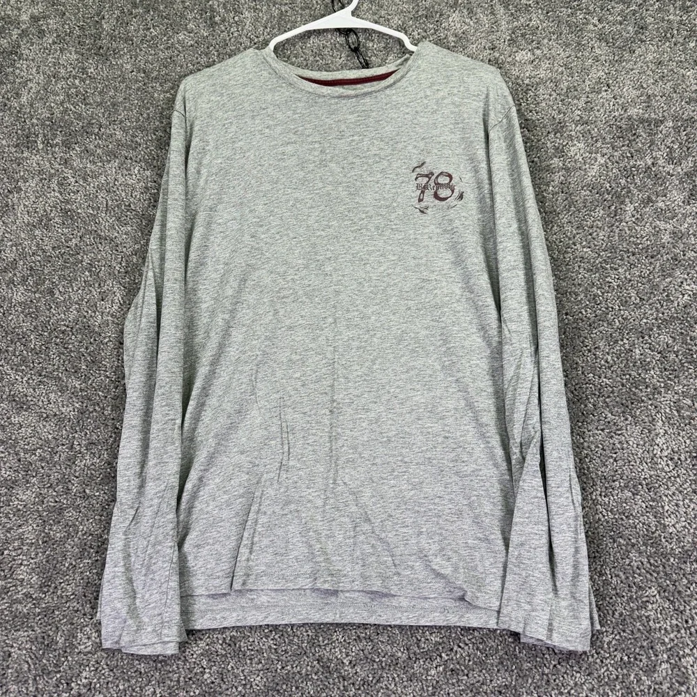 Banana Republic Shirt Mens Large Gray Long Sleeve 78 Logo Graphic Tee Casual